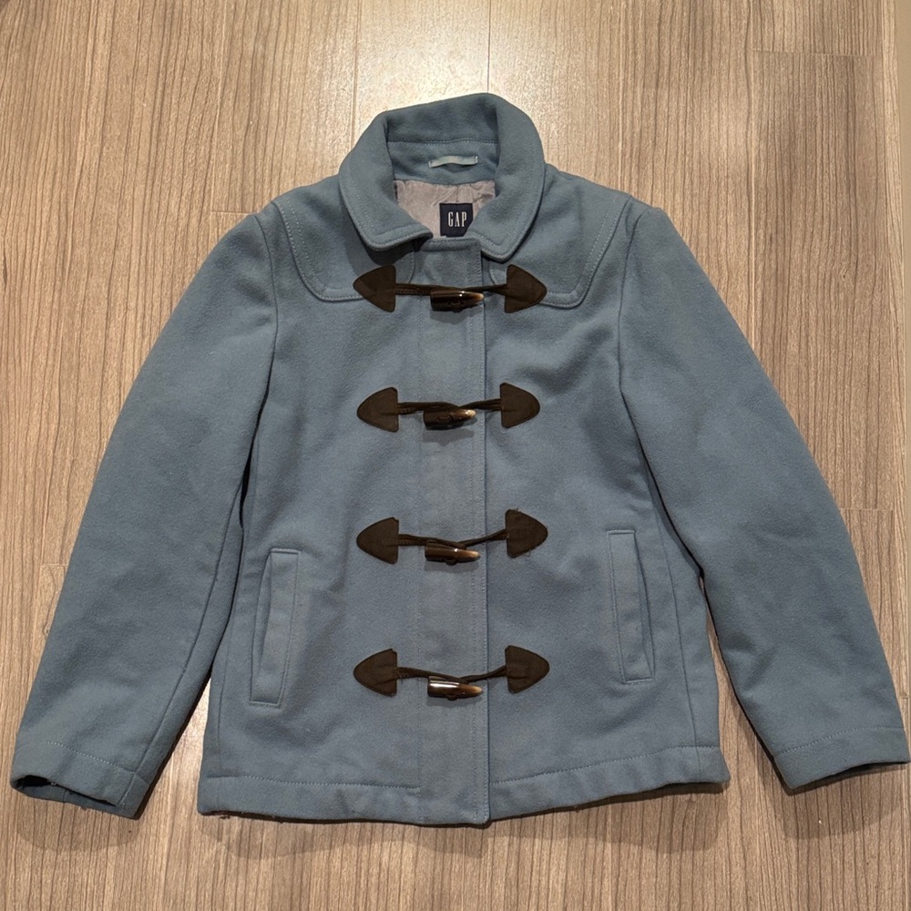 GAP Women's Light Blue Toggle Pea Coat